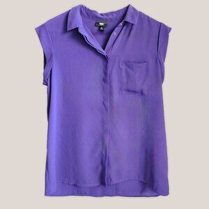 MOSSIMO Purple Cap Short Sleeve Top | Women's Blouse Shirt